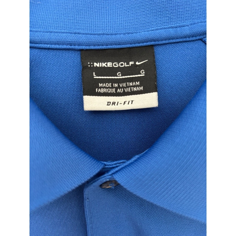 Nike Golf Dri-Fit Blue Polo Shirt Short Sleeve Mens L Lightweight Breathable Col - Picture 5 of 7